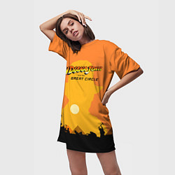 Футболка женская длинная Indiana Jones and the Great Circle, цвет: 3D-принт — фото 2