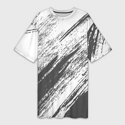 Футболка женская длинная The color is gray and white, цвет: 3D-принт