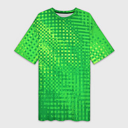 Футболка женская длинная Сочный зелёный абстрактный, цвет: 3D-принт