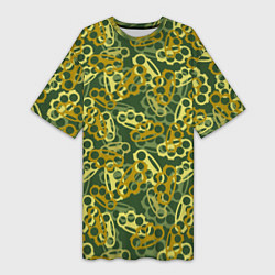 Футболка женская длинная Зелёные кастеты, цвет: 3D-принт