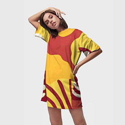 Футболка женская длинная Жаркий африканский паттерн, цвет: 3D-принт — фото 2