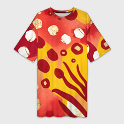 Футболка женская длинная Африканский паттерн, цвет: 3D-принт