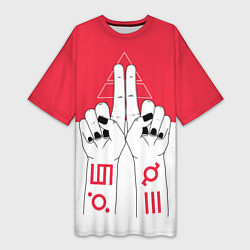 Футболка женская длинная 30 Seconds to Mars poster, цвет: 3D-принт