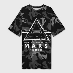 Футболка женская длинная 30 Seconds to Mars - poster, цвет: 3D-принт