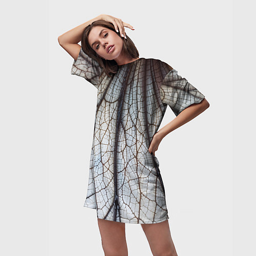 Женская длинная футболка Прожилки растения / 3D-принт – фото 3