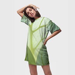 Футболка женская длинная Макро съемка листа, цвет: 3D-принт — фото 2