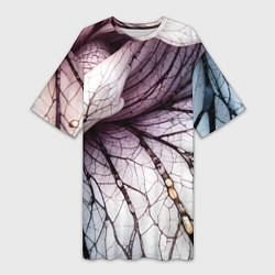 Футболка женская длинная Раскрытый цветок, цвет: 3D-принт