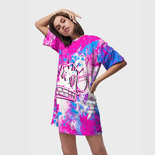 Женская длинная футболка Мартышка Джинкс - Arcane / 3D-принт – фото 3