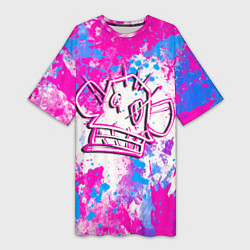 Футболка женская длинная Мартышка Джинкс - Arcane, цвет: 3D-принт