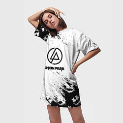 Футболка женская длинная Marshmello x Linkin park, цвет: 3D-принт — фото 2