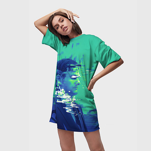 Женская длинная футболка Марк Скаут - Разделение / 3D-принт – фото 3