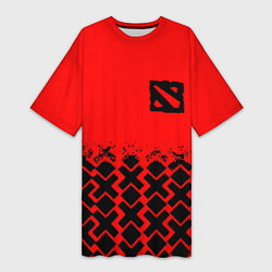 Футболка женская длинная Dota игровой паттерн, цвет: 3D-принт