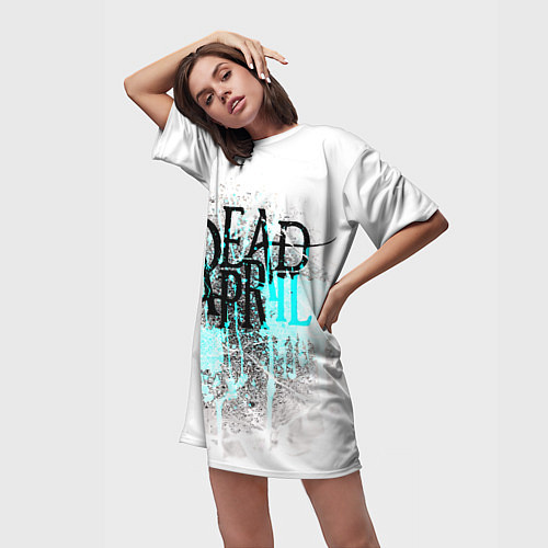 Женская длинная футболка Dead by april краски / 3D-принт – фото 3