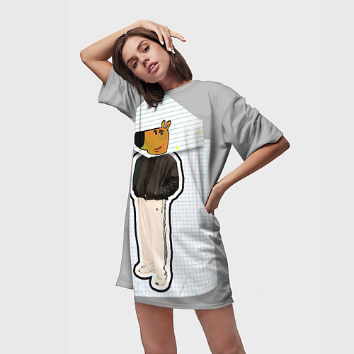 Женская длинная футболка Чиловый парень - свидетель мем / 3D-принт – фото 3