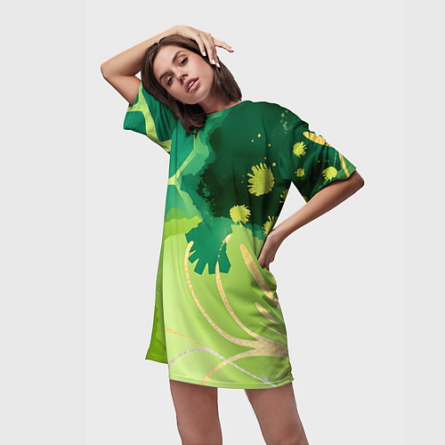Женская длинная футболка Вдохновленный природой / 3D-принт – фото 3