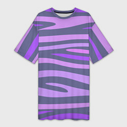 Футболка женская длинная Лавандовые волны, цвет: 3D-принт