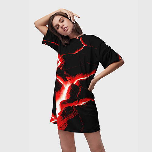 Женская длинная футболка The rift / 3D-принт – фото 3