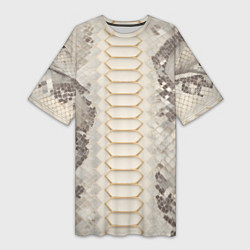 Футболка женская длинная Светлая кожа змеи, цвет: 3D-принт