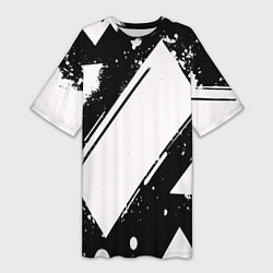 Футболка женская длинная Color black white, цвет: 3D-принт