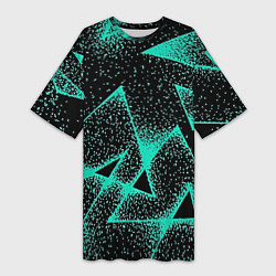 Футболка женская длинная The triangle is light blue, цвет: 3D-принт