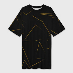 Футболка женская длинная Color yellow line, цвет: 3D-принт