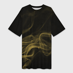 Футболка женская длинная Color smoke yellow, цвет: 3D-принт