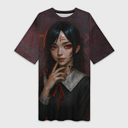 Футболка женская длинная Кагуя реализм, цвет: 3D-принт