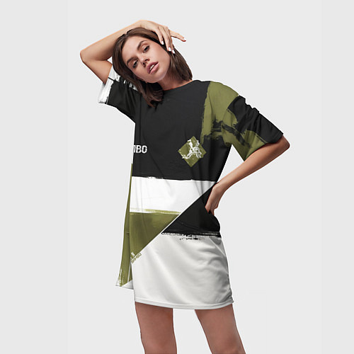 Женская длинная футболка Русское самбо / 3D-принт – фото 3