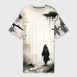 Футболка женская длинная Путник, цвет: 3D-принт