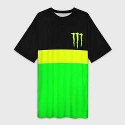 Женская длинная футболка Monster energy полосы