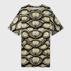 Футболка женская длинная Объемный египетский паттерн, цвет: 3D-принт