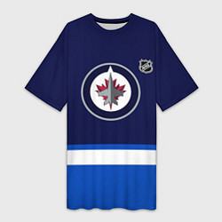 Футболка женская длинная Виннипег Джетс хоккей, цвет: 3D-принт