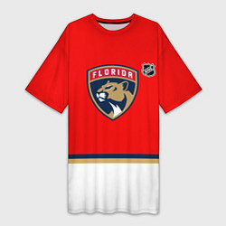 Футболка женская длинная Флорида Пантерз хоккей, цвет: 3D-принт