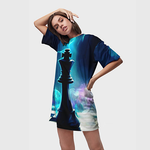 Женская длинная футболка Дымовая партия / 3D-принт – фото 3