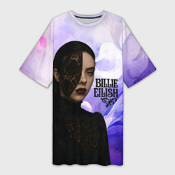 Женская длинная футболка Готический стиль Билли Айлиш