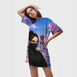 Футболка женская длинная Ниндзя Билли Айлиш, цвет: 3D-принт — фото 2