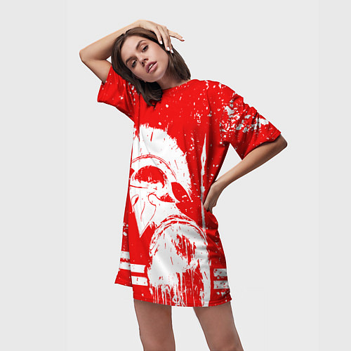 Женская длинная футболка Спартак - воин спарты / 3D-принт – фото 3