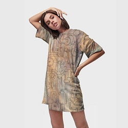 Футболка женская длинная Стимпанк элементы, цвет: 3D-принт — фото 2