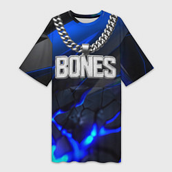 Футболка женская длинная Цепочка Bones, цвет: 3D-принт