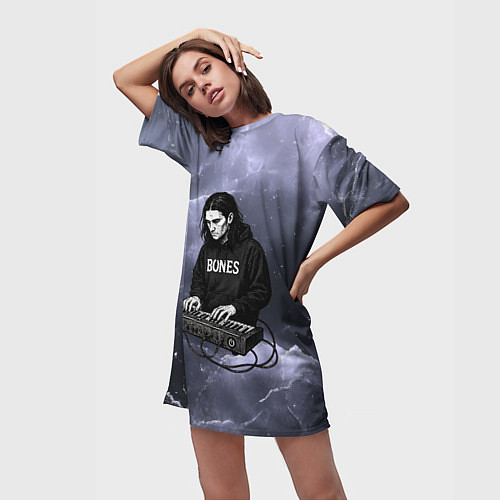 Женская длинная футболка Bomes клавишник / 3D-принт – фото 3