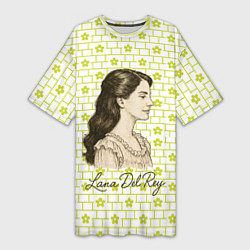 Футболка женская длинная Lana Del Rey в ретро стиле, цвет: 3D-принт
