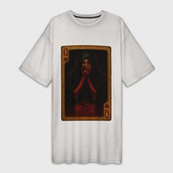 Футболка женская длинная Королева воров: дама червей, цвет: 3D-принт