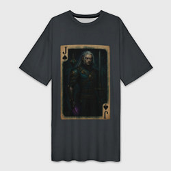 Футболка женская длинная Кувад Дак: валет пик, цвет: 3D-принт