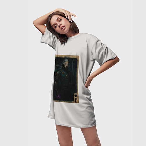 Женская длинная футболка Кувад Дак: валет пик / 3D-принт – фото 3