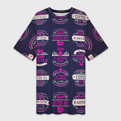 Женская длинная футболка Easter pink