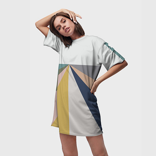 Женская длинная футболка Черное солнце красная луна / 3D-принт – фото 3