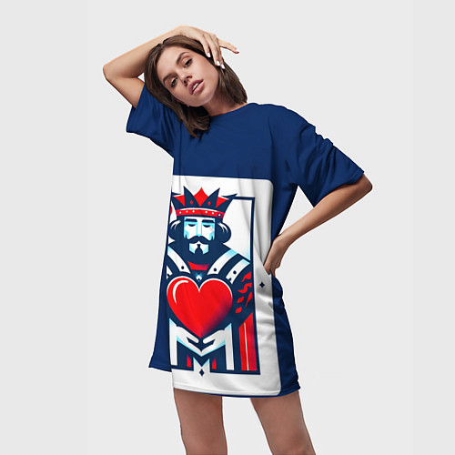 Женская длинная футболка Игральная карта король / 3D-принт – фото 3