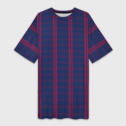 Женская длинная футболка Color blue cage pink stripes