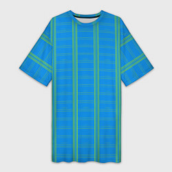 Женская длинная футболка Color light blue cage
