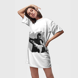 Футболка женская длинная Леон рисунок, цвет: 3D-принт — фото 2